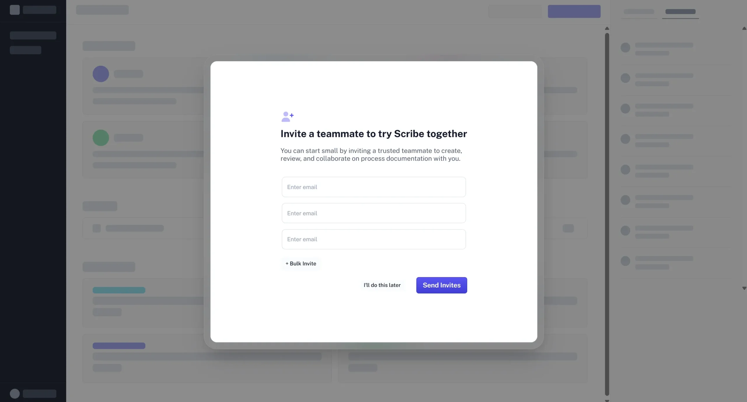 Invite teammates in Scribe Onboarding